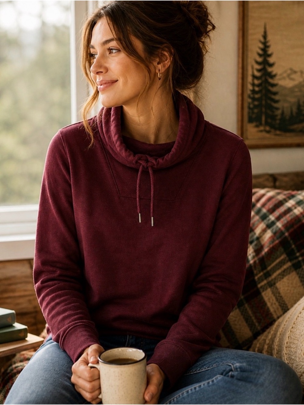 L.L. Bean | Women’s Burgundy Cowl Neck Pullover